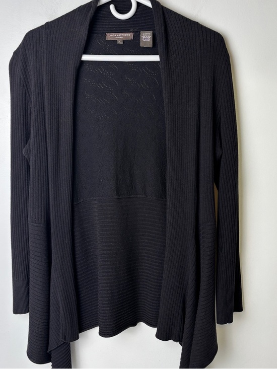 Linda Matthews Sweaters - Linda Matthew’s Black Open Front Cardigan